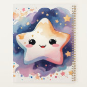 Schattigee Kawaii Waterverf Star Nursery Baby Planner (Achterkant)