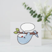 Schattigee Kawaii Whale Hanging On Branch Briefkaart (Staand voorkant)