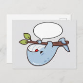 Schattigee Kawaii Whale Hanging On Branch Briefkaart (Voorkant / Achterkant)