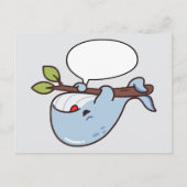 Schattigee Kawaii Whale Hanging On Branch Briefkaart (Voorkant)