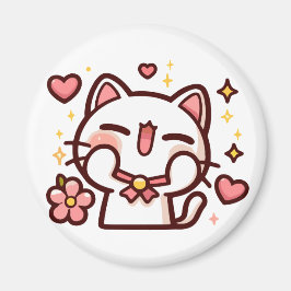 Schattigee Kawaii White Cat Magneet