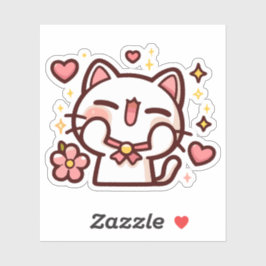 Schattigee Kawaii White Cat Sticker