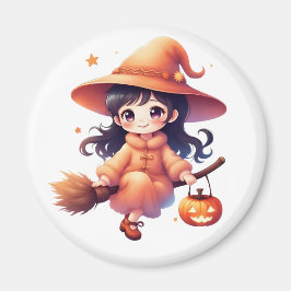 Schattigee Kawaii Witch Halloween Magnet - Heksen 