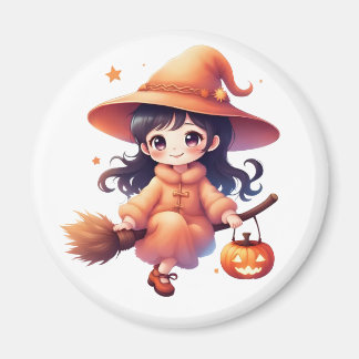 Schattigee Kawaii Witch Halloween Magnet - Heksen 