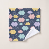 Schattigee Kawaii wolkenpatroon badhanddoek set Bad Handdoek (Wasdoekje)