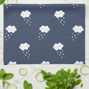 Schattigee Kawaii wolkenpatroon keukenhanddoek