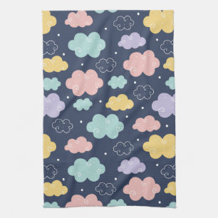 Schattigee Kawaii wolkenpatroon keukenhanddoek