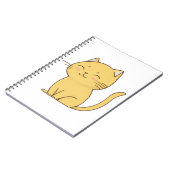Schattigee Kawaii Yellow Cat tekening Notitieboek (Linkerzijde)