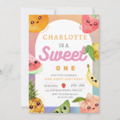 Schattigee Kawaii zomerfruit 1e eerste verjaardag  Kaart (Voorkant)