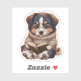 Schattigee Kawaii Zwitserse Sennenhond Leesboek Li Sticker