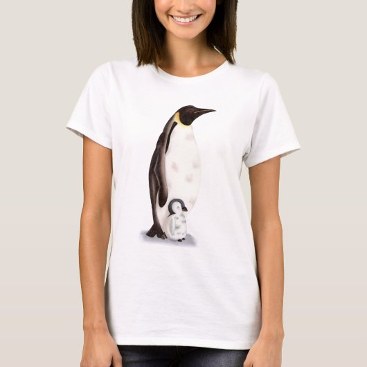 Schattigee Keizer Pinguïn Illustratie T-shirt (Voorkant)