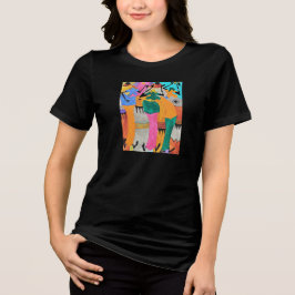 Schattigee Keniaanse kunst zomer Joy Dance Tri-Blend Shirt