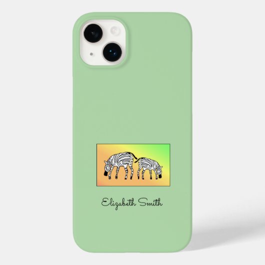 Schattigee Keniaanse Zebras iPhone / iPad hoesje (Achterkant)