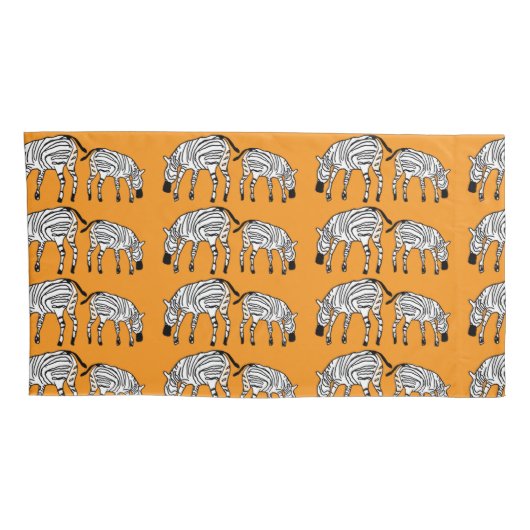 Schattigee Keniaanse Zebras Pattern Sinaasappel Kussensloop (Achterkant-Rechts)