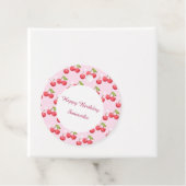 Schattigee kersen 1e verjaardag bedankjes labels (In situ)