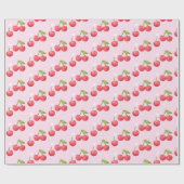 Schattigee kersen 1e verjaardag cadeaupapier (Vlak)