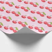 Schattigee kersen 1e verjaardag cadeaupapier (Hoek)