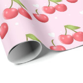 Schattigee kersen 1e verjaardag cadeaupapier (Rol Hoek)