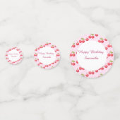 Schattigee kersen 1e verjaardag confetti (Voorkanten)