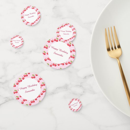 Schattigee kersen 1e verjaardag confetti (Groep)