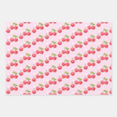 Schattigee kersen 1e verjaardag inpakpapier vel (Voorkant 3)