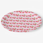 Schattigee kersen 1e verjaardag papieren bordje (Gekanteld)