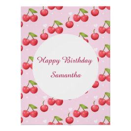 Schattigee kersen 1e verjaardag perfect poster