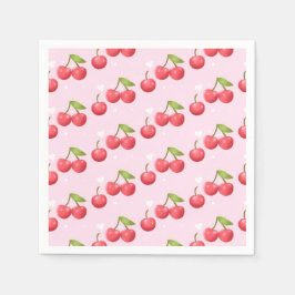 Schattigee kersen 1e verjaardag servet