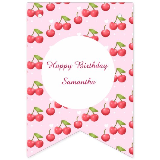 Schattigee kersen 1e verjaardag vlaggetjes (Tweede vlag)