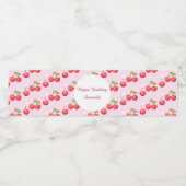 Schattigee kersen 1e verjaardag waterfles etiket (Enkel label)