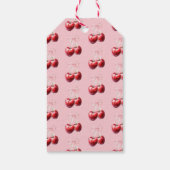 Schattigee kersen met boog Baby shower Dank u Cadeaulabel (Achterkant)