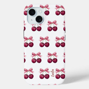 Schattigee kersen met boogpatroon iPhone 15 case