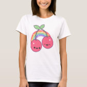 Schattigee kersen met regenboog t-shirt (Voorkant)