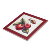 Schattigee kersenliefhebbers keuken tegeltje (Zijkant)