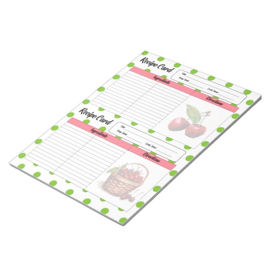 Schattigee kersenrecept Kaart Notitieblok (Schuin)