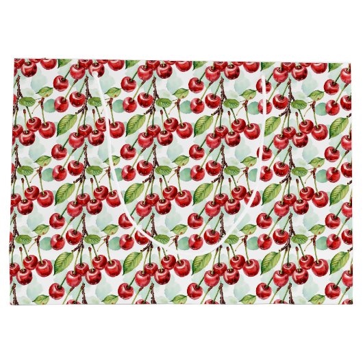 Schattigee kersenthema-verjaardagspatroon groot cadeauzakje (Achterkant)