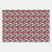 Schattigee kersenthema-verjaardagspatroon inpakpapier vel (Voorkant)