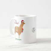 Schattigee Kerst Alpaca Gepersonaliseerde Dierenva Koffiemok (Voorkant links)