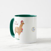 Schattigee Kerst Alpaca Gepersonaliseerde Dierenva Mok (Voorkant links)