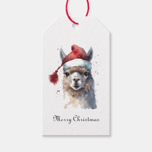 Schattigee kerst Alpaca, op maat Cadeaulabel (Voorkant)