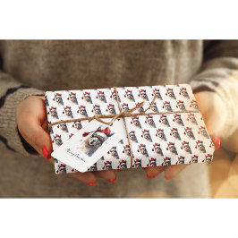 Schattigee kerst Alpaca, op maat Cadeaulabel