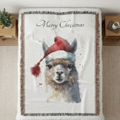 Schattigee kerst Alpaca, op maat Deken