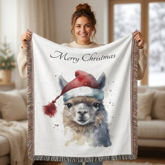 Schattigee kerst Alpaca, op maat Deken
