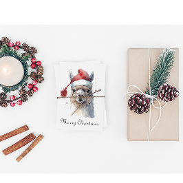 Schattigee kerst Alpaca, op maat Feestdagenkaart