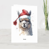 Schattigee kerst Alpaca, op maat Folie Feestdagenkaart (Achterkant)