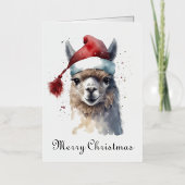 Schattigee kerst Alpaca, op maat Folie Feestdagenkaart (Voorkant)