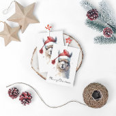 Schattigee kerst Alpaca, op maat Folie Feestdagenkaart