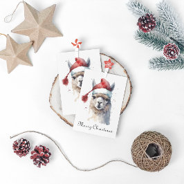 Schattigee kerst Alpaca, op maat Folie Feestdagenkaart