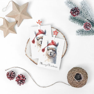 Schattigee kerst Alpaca, op maat Folie Feestdagenkaart