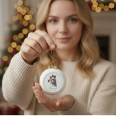 Schattigee kerst Alpaca, op maat Keramische Bal Ornament